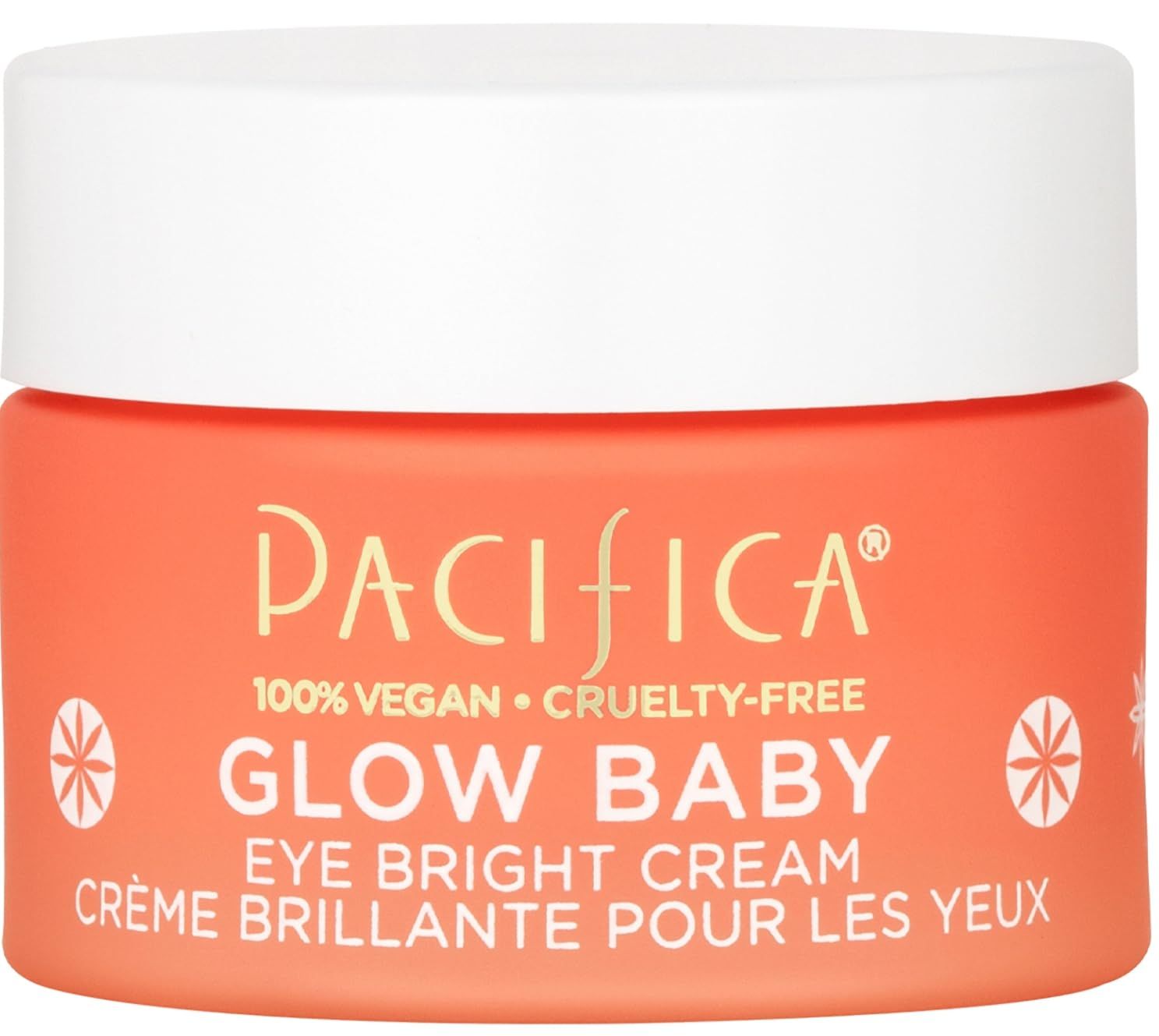 Pacifica Glow Baby Brightening Eye Cream - Vitamin C Under Eye Cream for Dark Circles &amp; Puffiness, Caffeine-Infused Eye Brightener for Tired Eyes Fragrance-Free 0.5 oz Clean Vegan Dermatologist Tested