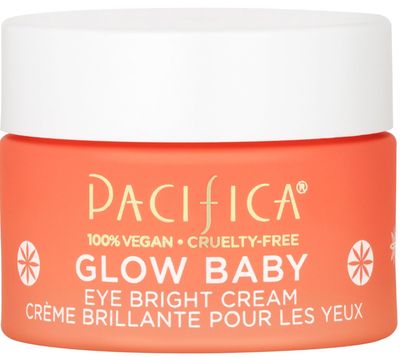 Pacifica Glow Baby Brightening Eye Cream - Vitamin C Under Eye Cream for Dark Circles &amp; Puffiness, Caffeine-Infused Eye Brightener for Tired Eyes Fragrance-Free 0.5 oz Clean Vegan Dermatologist Tested