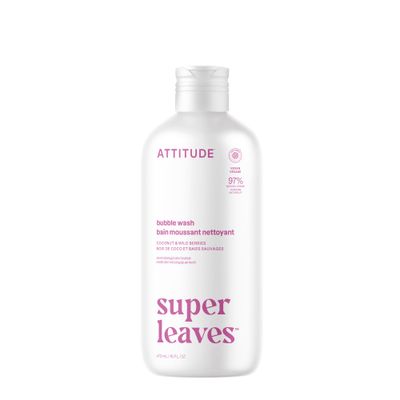 ATTITUDE Bubble Bath, EWG Verified, Plant and Mineral-Based, Dermatologically Tested, Vegan Body Care Products, Coconut &amp; Wild Berries, 16 Fl Oz