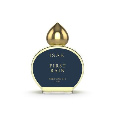 ISAK Premium Attar First Rain 12ML Roll-On Perfume Oil, 100 Natural Long-Lasting Petrichor, Warm Amber, Cedarwood Fragrance, Unisex Alcohol-Free Attar, Travel-Friendly (0.4 Fl Oz)