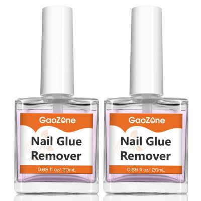 GaoZone Nail Glue Remover for Press on Nails - 1.35 fl oz/ 40 ml Easy Removal Debonder for Glue on Nail Tips