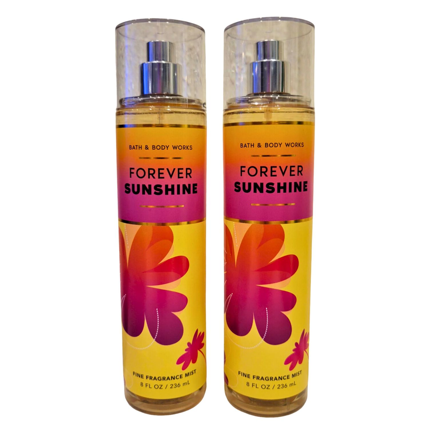 Bath &amp; Body Works Fine Fragrance Mists, Set of 2, 8oz Each Bottle (Forever Sunshine)