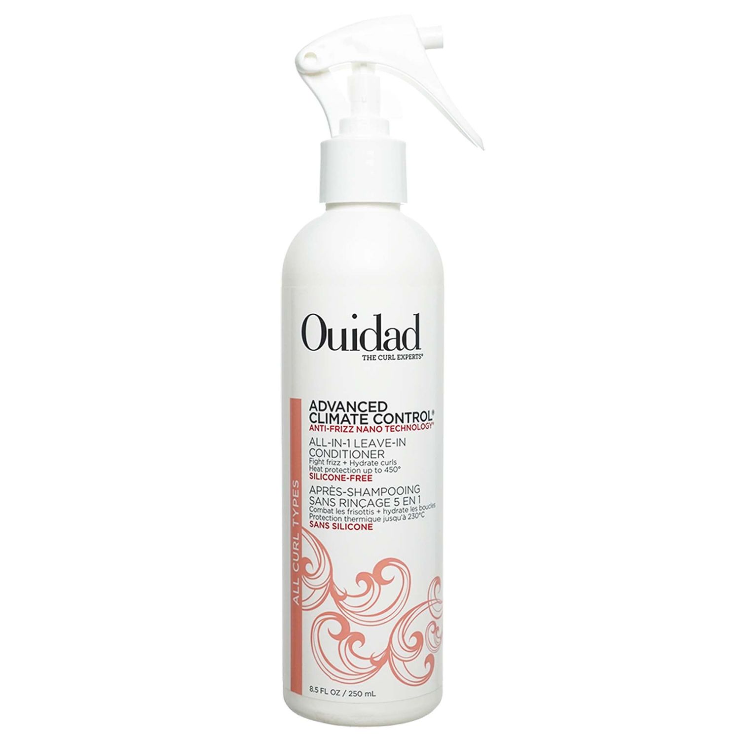 Ouidad Advanced Climate Control Leave In Conditioner for Curly Hair, 8.5 fl oz, Multi-Use Curl Leave In Conditioner &amp; Heat Protectant Spray, Sulfates, Parabens &amp; Cruelty-Free Curly Hair Products
