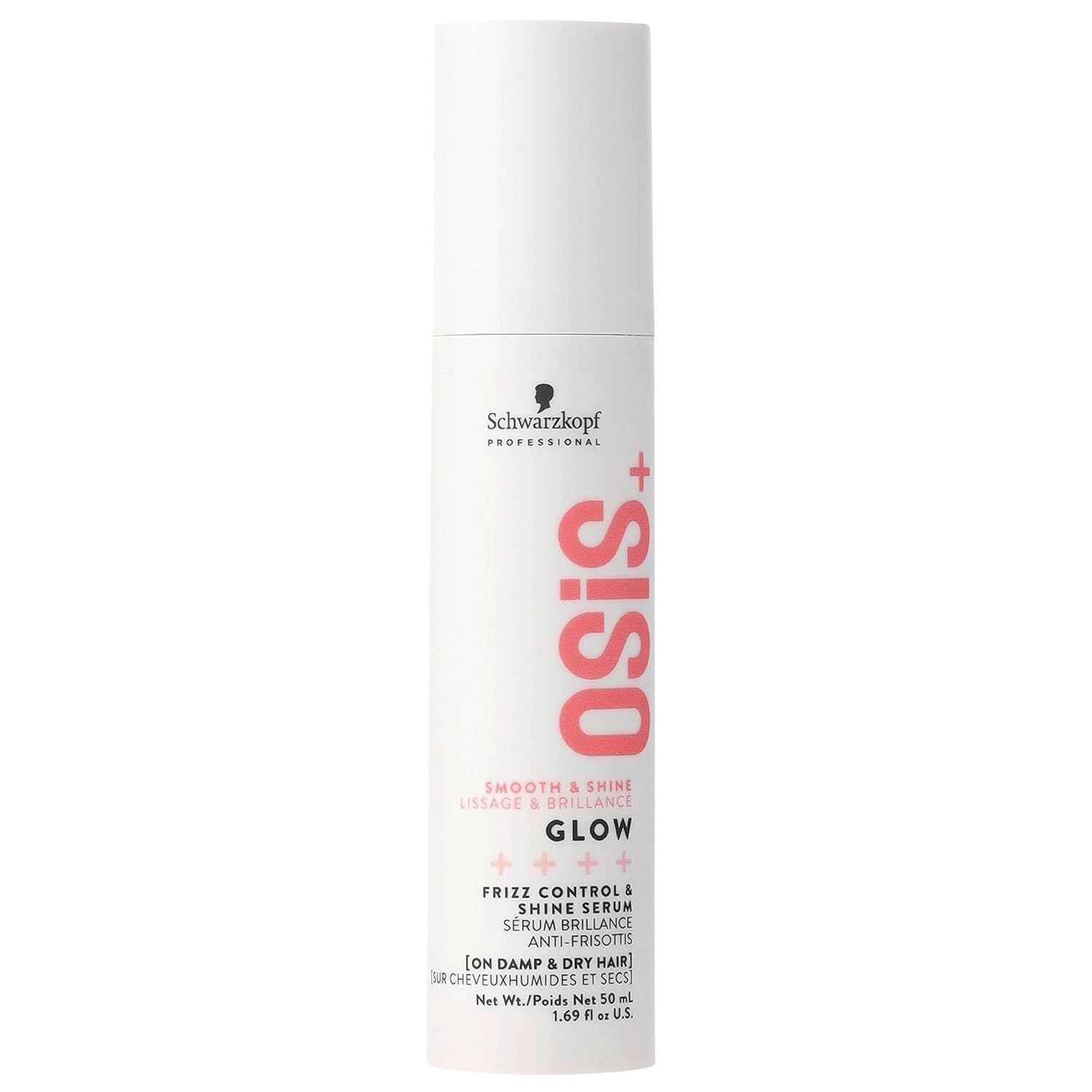 OSiS Glow Anti-Frizz Shine Serum 1.69 oz |Lightweight, Non-Greasy Formula | Heat Protection, Frizz Control, and Humidity Protection | For All Hair Types