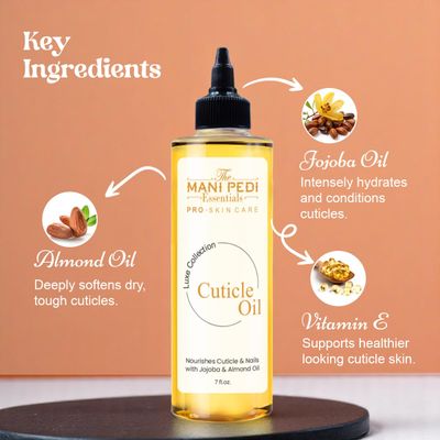 Professional Cuticle Oil Refill with special nozzle for easy refilling - 7 Fl Oz. Enriched with Jojoba Oil, Vitamin E & Sweet Almond Oil. Manicurists Choice for Healthy, Nourished Nails & Cuticles