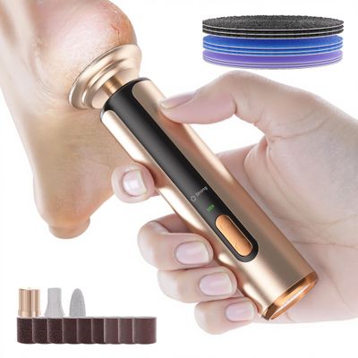 KIUCID Electric Foot Callus Remover - 2 in 1 Cordless Electric Foot File Nail Grinder,Electric Callus Remover for Feet with 3 Modes,Dry Skin Remover for Feet (Rose Gold)