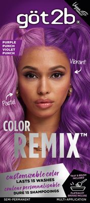 Got2b Color Remix, Customizable Semi-Permanent Hair Color, 094 Purple Punch