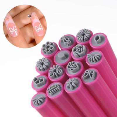 15PCS Nail Flower Design Stamping Pens, DIY Nail Art Tools for Women &amp; Girls - Floral Pen Brush for Creative Home Manicures