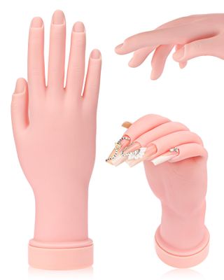 Practice Hand for Acrylic Nails Soft Touch Mannequin Hand for Nails, Flexible and Bendable Fake Hand for Nails for Nail Art Beginners,8.99 x 3.07in