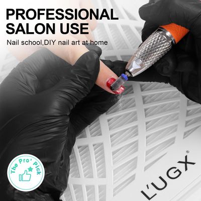 LUGX Rechargeable Nail Dust Collector with 2 Reusable Filter, Professional Nail Vacuum Dust Collector Nail Tech Fan Extractor Powerful Suction Machine, Perfect for Home Salon Use