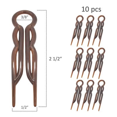 Good Hair Days Hair Pins - Plastic, U-shaped Magic Grip Hairpins, Strong Durable Pins For Fine, Thick & Long Hair, Hair Styling Accessories, Set of 10 (Crystal)