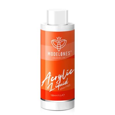 modelones 4 oz Monomer Acrylic Nail Liquid - Professional Monomer 120ml for Acrylic Powder Nail Extension 3D Carving, MMA Free Low Odor Non-Yellowing DIY Home Salon