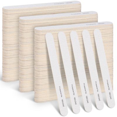 Minatee 150 Pcs 180/240 Grit Nail Files Bulk Doubled Sides Emery Boards Professional Manicure Tools for Natural Nails Home and Salon Supplies