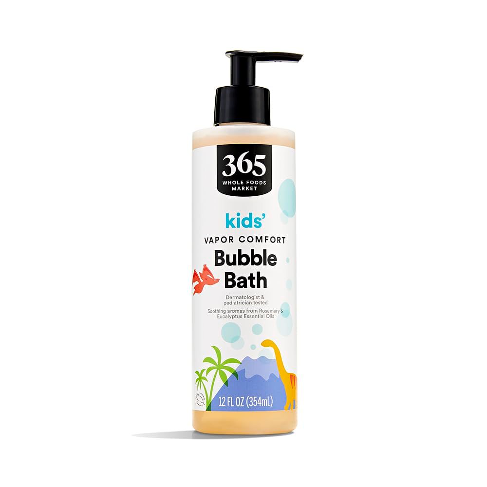 365 by Whole Foods Market, Kids Vapor Comfort Bubble Bath, Rosemary &amp; Eucalyptus Essential Oils, 12 Fl Oz