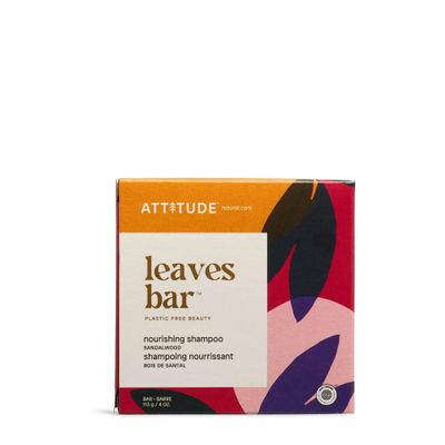 ATTITUDE Nourishing Shampoo Bar, Natural Origin, For Healthy-Looking and Soft Hair, Avocado Oil, EWG Verified &amp; Clean Ingredients, Vegan, Sandalwood, 4 Oz