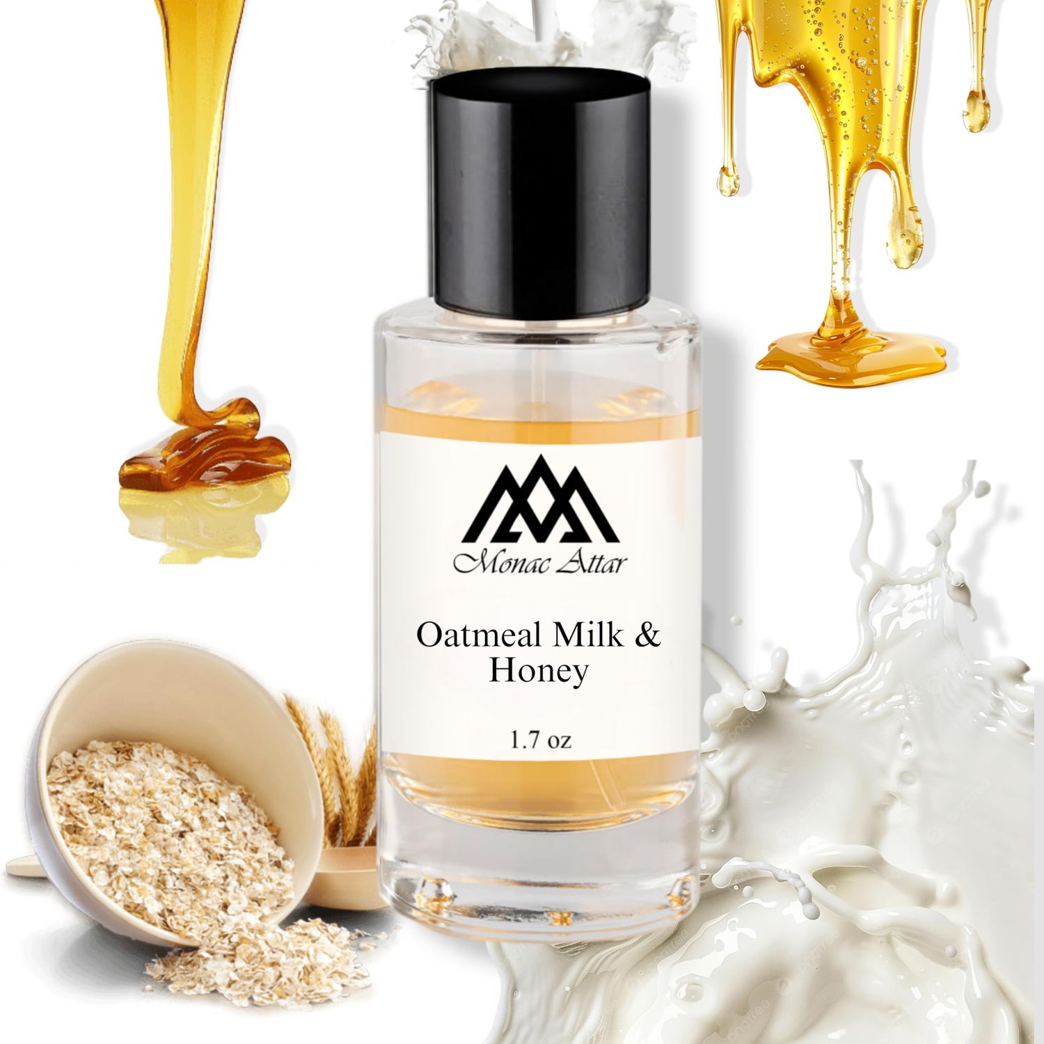 Monac - Gourmand Fragrances, Milk Collection - Our Original Fragrances - Eau de Parfum - 50 Ml Smells Like A Dessert &amp; Elegant, Long Lasting 8-15 hours (Oatmeal Milk &amp; Honey)