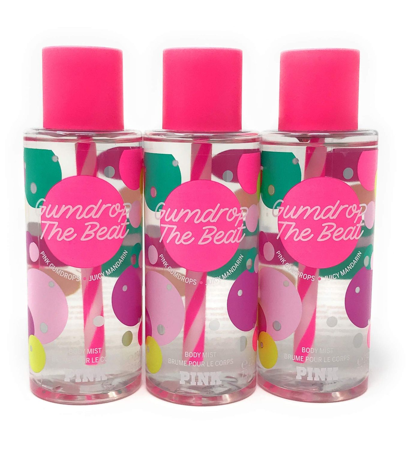 Victorias Secret Pink Gumdrop The Beat Body Mist Lot of 3