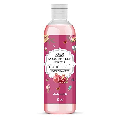 Maccibelle Cuticle Oil For Nails Refill size for Dry Cracked Cuticles (8 Ounce, Pomegranate)