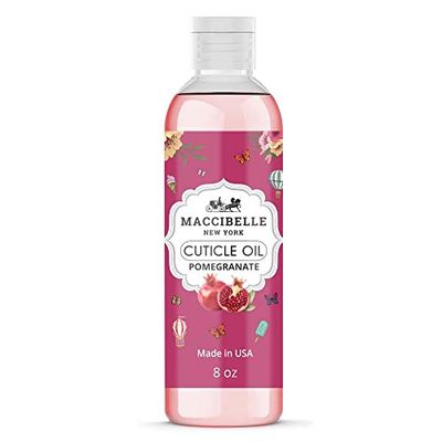 Maccibelle Cuticle Oil For Nails Refill size for Dry Cracked Cuticles (8 Ounce, Pomegranate)