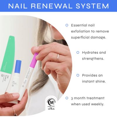 Dr. Dana Nail Repair Kit for Damaged Nails - Strengthening & Exfoliating Treatment with Glycolic Acid, Nail Primer, Hydrator & Priming Wand for Shiny, Healthy Nails, Halal Certified Nail Care Kit