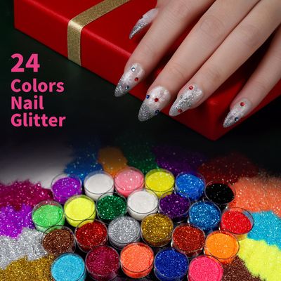 FANDAMEI Nail Art Kit - Nail Tools With Acrylic Tips, Brushes, Chrome Powder, Gems, Glitter, Stickers - DIY At Home