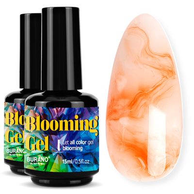 BURANO Nail Blooming Gel Clear 0.5 Floz 2 Bottles, Nail Art for Nails Clear Blooming Gel Nail Polish for Spreading Effect