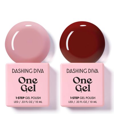 Dashing Diva One Gel Color Duo - Wines - Dolly &amp; Anko - 3-in-1 Base Coat, Nail Color &amp; Top Coat - Gel Nail Polish Set - Contains 2 Colors