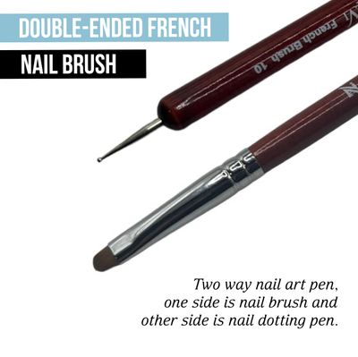 NEVI USA 2-Piece Sable Brush Set: Professional Acrylic French Manicure Clean-up Brush and Bend Nail Dotting Pen | Essential Tools for Precision Nail Art and Clean Cuticles (12)
