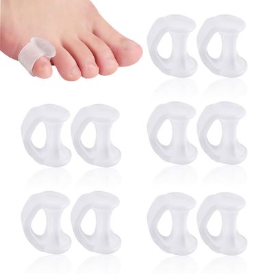 10PCS Gel Toe Separator, Pinky Toe Spacers, Little Toe Cushions Straightener Bunion Corrector for Preventing Rubbing &amp; Relieving Pressure, Pain Relief from Overlapping Toes, Blisters, and Corns