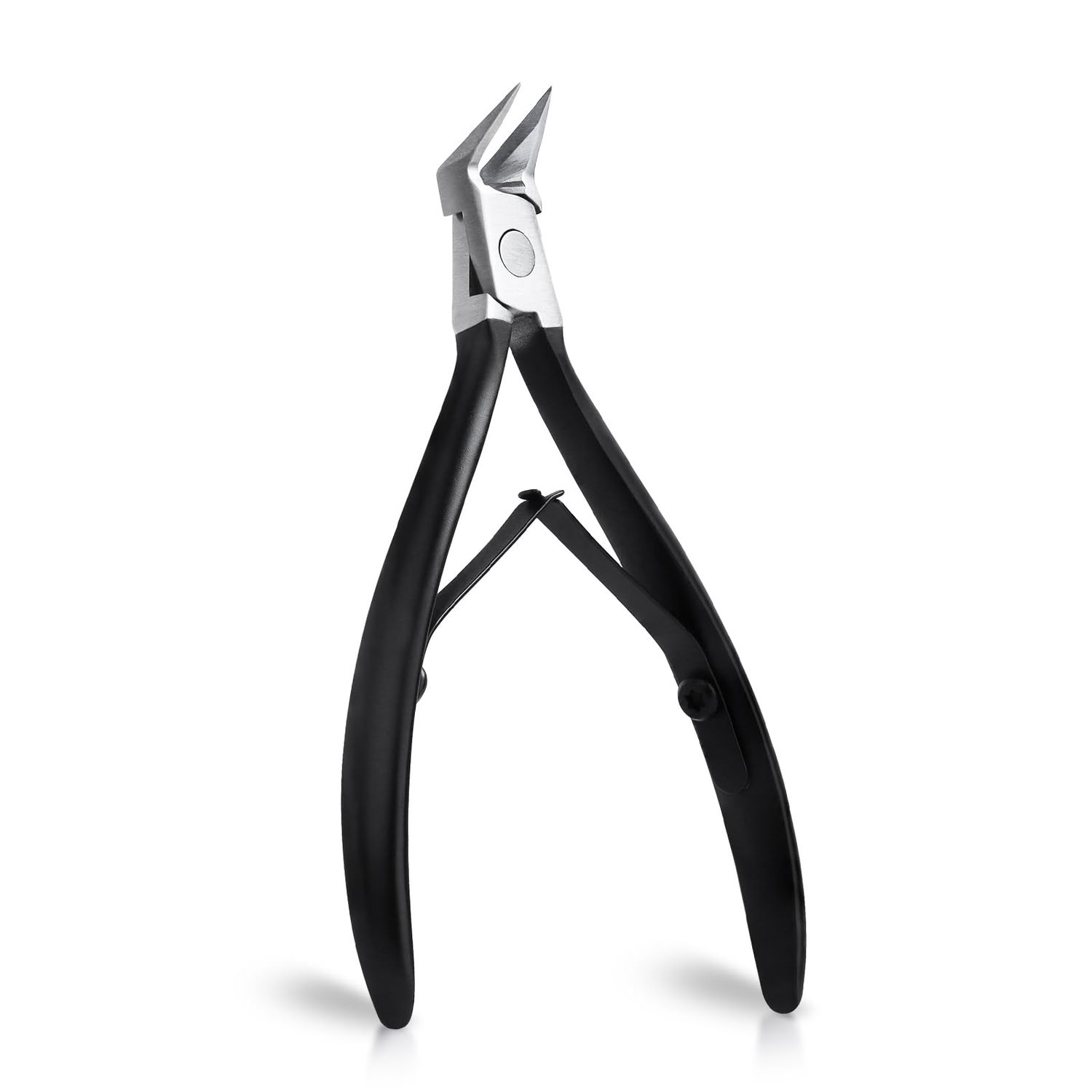 ILLFER Straight Slanted Ingrown Toenail Clippers for Thick Toenails, Sharp Pointed Tip Toe Nail Cutter, Stainless Steel Heavy Duty Podiatrist Tools for Seniors Men (Black)