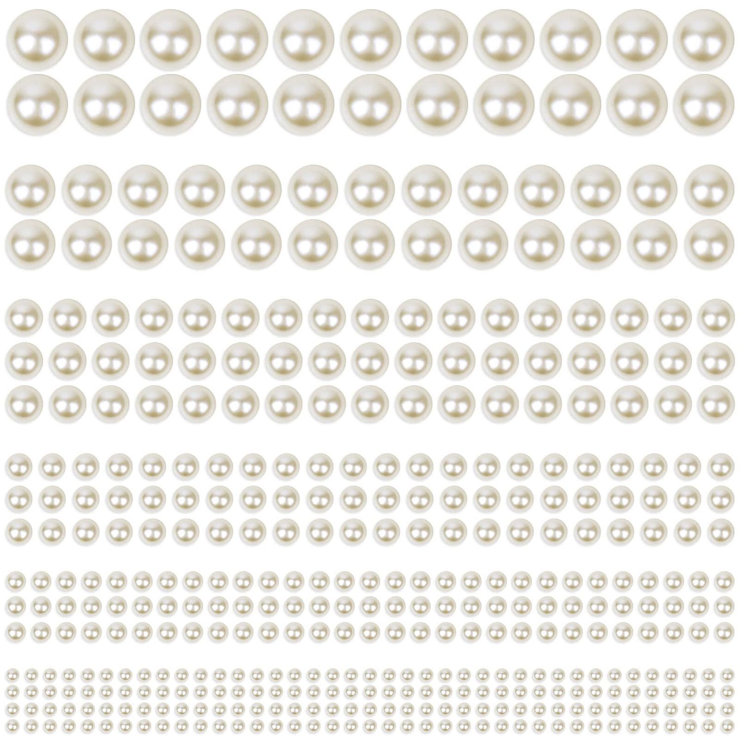 1980Pcs Self Adhesive Pearl Stickers, Shynek Pearls Sticker Gems for Hair, Face, Makeup, Eye, Nail, Crafts, Assorted Sizes