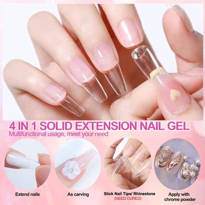 YEPYEPGO Solid Builder Sculpture Gel for Nails - Non-Sticky Hand 3D Sculpting Gel, Hard Nail Extension Nail Art Home Manicure DIY for Women, Clear 15g