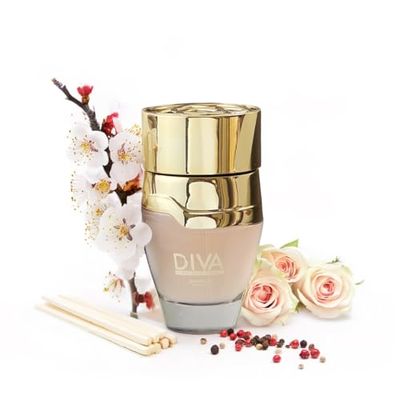 Jean Rish Diva Eau De Parfum - Perfume for Women (3.4 Fl Oz / 100ml) with Champagne Rose, Pink Pepper &amp; White Musk Notes - Long Lasting and Luxury Fragrance