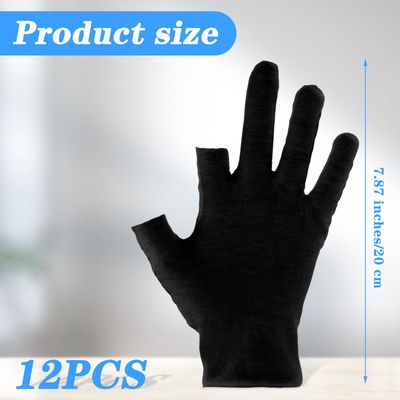 Dimeho 6 Pairs Moisturizing Cotton Gloves Touchscreen Overnight Sleeping Gloves Lightweight Nighttime Lotion Gloves for Bedtime Dry Hand Therapy Sensitive Irritated Skin SPA (Black)