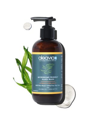Aleavia - Microbiome Friendly Hand Wash - Citrus &amp; Sea Kelp Microbiome Friendly Cleanser - Vegan, Plant-Based Formula Packed with Prebiotics - 8 oz.