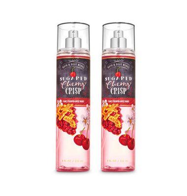 Bath and Body Works Sugared Cherry Crisp Fine Fragrance Mists Pack Of 2 8 oz. Bottles (Sugared Cherry Crisp)