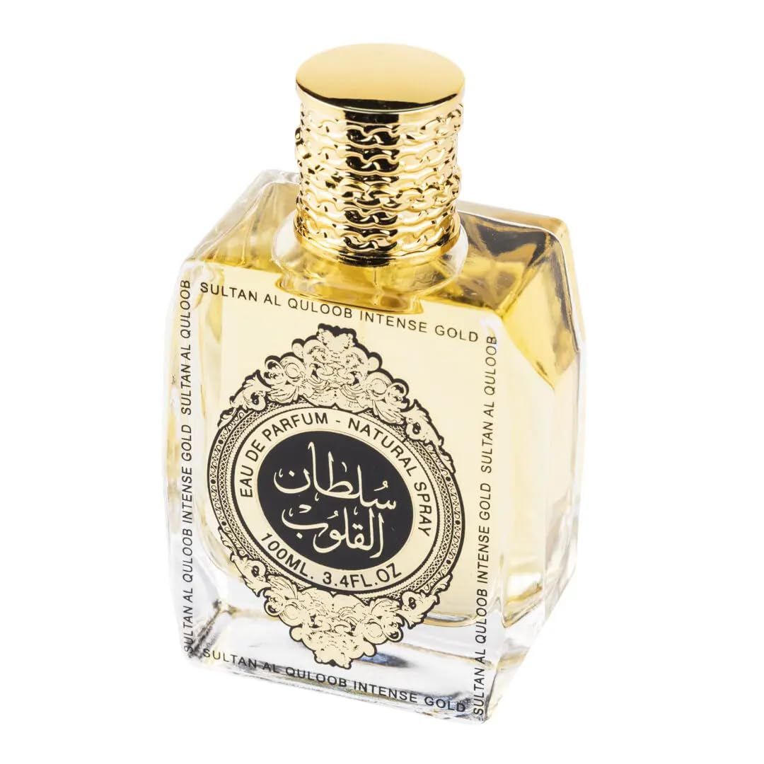Ard Al Zaafaran Sultan Al Quloob Intense Gold Eau de Parfum Spray for Unisex, 3.4 Ounce