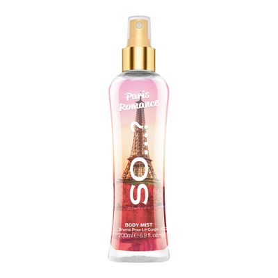 So? Paris Romance Body Mist Fruity Floral Perfume with Over 800 Sprays - Ideal Gifts Body Spray for Women - 6.9 oz