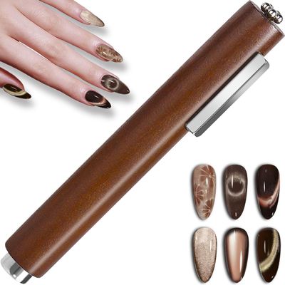 ZIRATONES 3 in 1 Nail Magnet, Multifunctional Cat Eye Gel Nail Polish Magnet Pen, 3D Magnetic Nail Polish Stick for Home DIY, Salon, Studio, Nail Art Design Tools