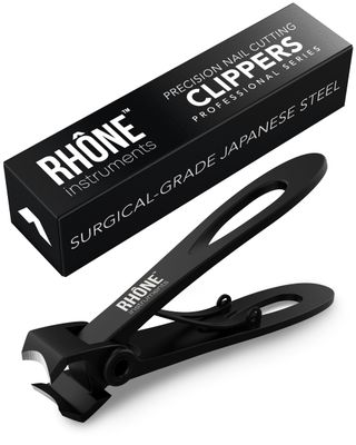 Rhne Instruments Nail Clippers - 420J2 Surgical Grade Japanese Steel, Extra Wide Jaw, Cuts Thick Nails, Professional Sharp Curved Fingernail and Toenail Clipper for Manicure &amp; Pedicure
