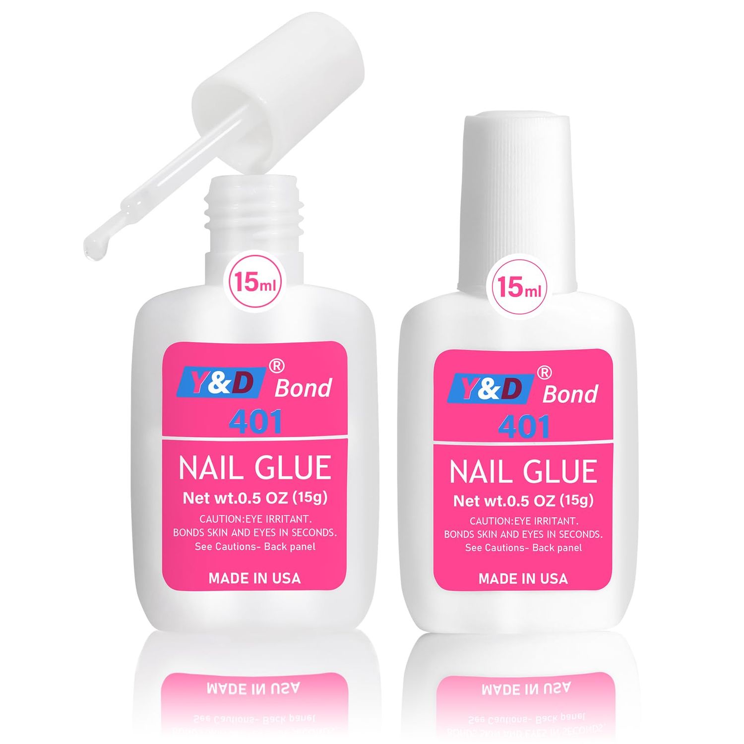 COSMOO 14ml2 Nail Glue, Super Strong Nail Glue for Acrylic Nails, Press Ons, Nail Tips, Fake Nails, Nails Tips Glue Brush On Nails Glue Long Lasting Adhesive Nail Glue for Beginners DIY Home