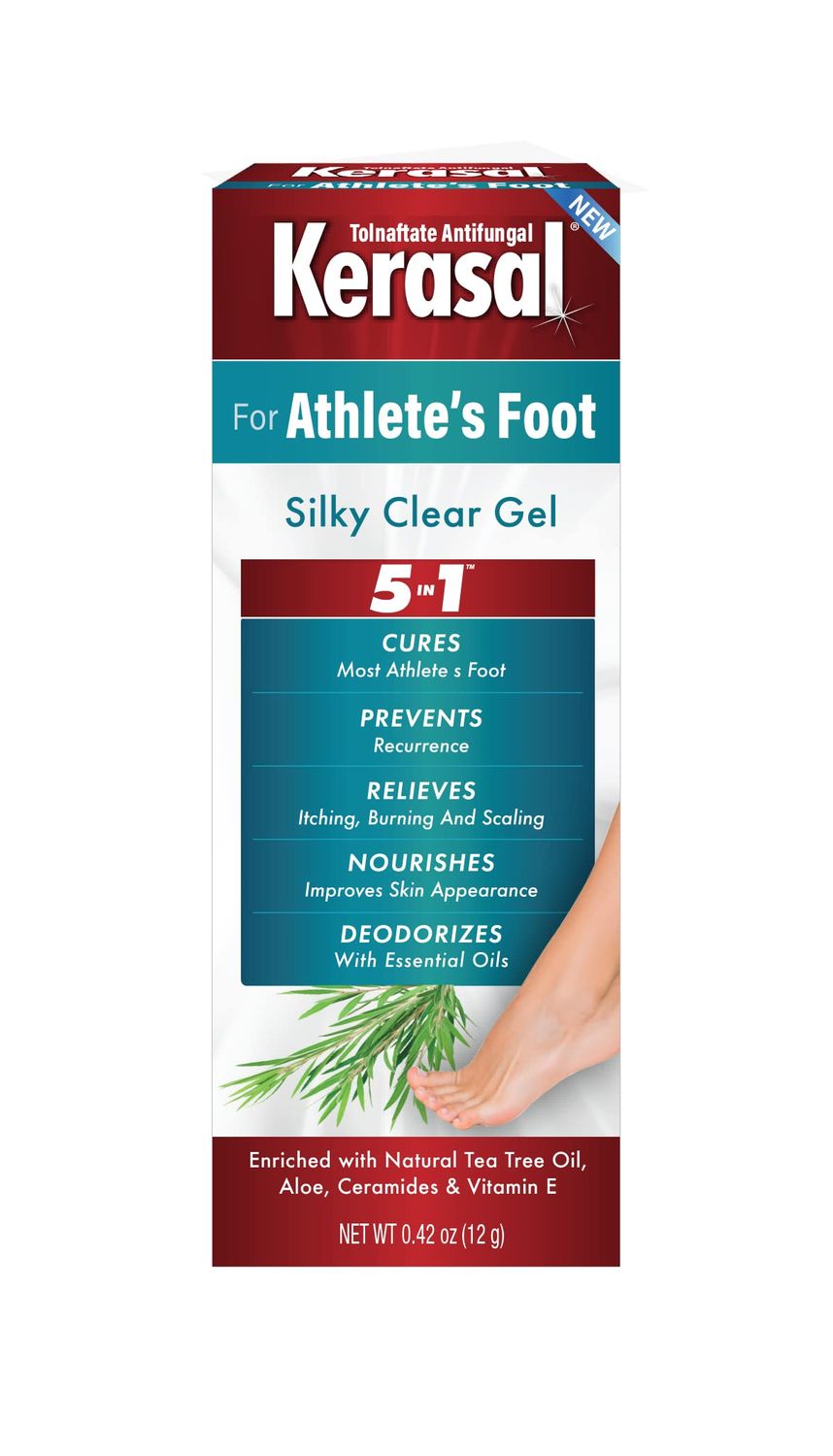 Kerasal 5-in-1 Athletes Foot Silky Clear Gel, 0.42 oz