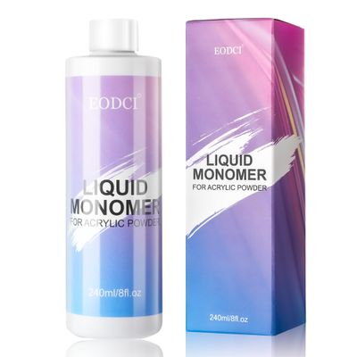 EODCI Monomer Acrylic Nail Liquid: 8 oz Acrylic Liquid Monomer for Acrylic Powder Application, Non-Yellowing Acrylic Nail Monomer Liquid for DIY Home &amp; Nail Salon Use MMA-Free 240ml
