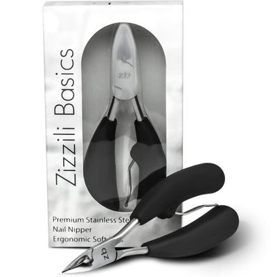Zizzili Basics Toenail Clippers for Thick or Ingrown Toenail - Large Handle for Easy Grip Sharp Stainless Steel - Best Nail Clipper &amp; Pedicure Tool for Seniors - Maintain Healthy Nails with Ease
