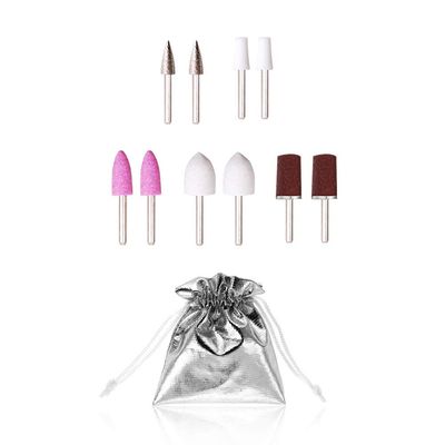 2-Pack Replacement Attachments for Electric Cordless Manicure/Pedicure Nail File Set with Stand &amp; LED Light, 5-in-1 Buffer, Polisher, Shaper, Shiner