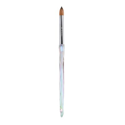 MakarttPro Kolinsky Crimped Acrylic Nail Brush for Acrylic Powder and EMA Monomer Application, Made for Professional Nail Technicians and Beginner Nail Students, Size 8