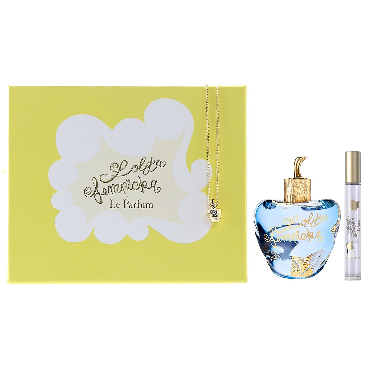Lolita Lempicka Le Parfum Gift Set - 3.4 Oz Spray Bottle with Necklace &amp; 0.25 Oz Travel Spray