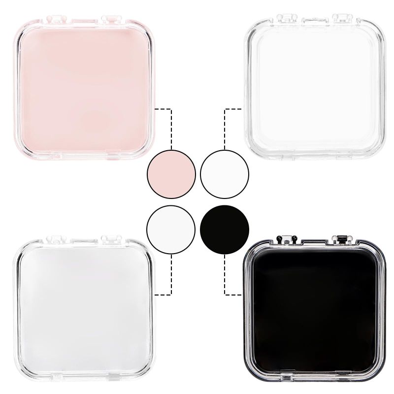 Jucoan 32 Pack Press on Nails Boxes, 2.75 x 2.75 Inch Press on Nail Display Case, Acrylic Fake Nails Storage Package Containers with 120 Adhesive Nail Tapes for Press on Nail Business Nail Art Salon