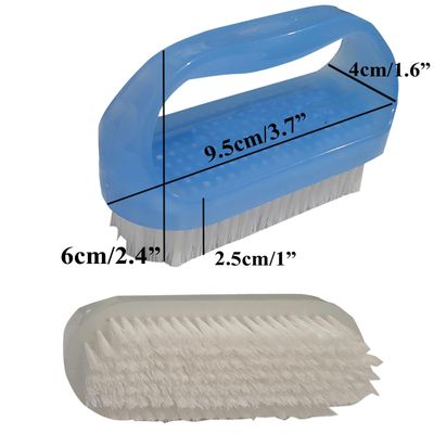 Coralpearl Nail Brushes X 2 for Cleaning Hand Finger Foot Toe with Cuticle Remover, Small Scrubber Cleaner with Handle, Soft Scrub Set for Fingernail Manicure, Toenail Pedicure, Gardener, Mechanic