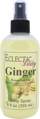 Eclectic Lady Ginger Body Spray, Double Strength, 8 ounces, Body Mist for Women with Clean, Light &amp; Gentle Fragrance, Cologne with Soft, Subtle Aroma For Daily Use